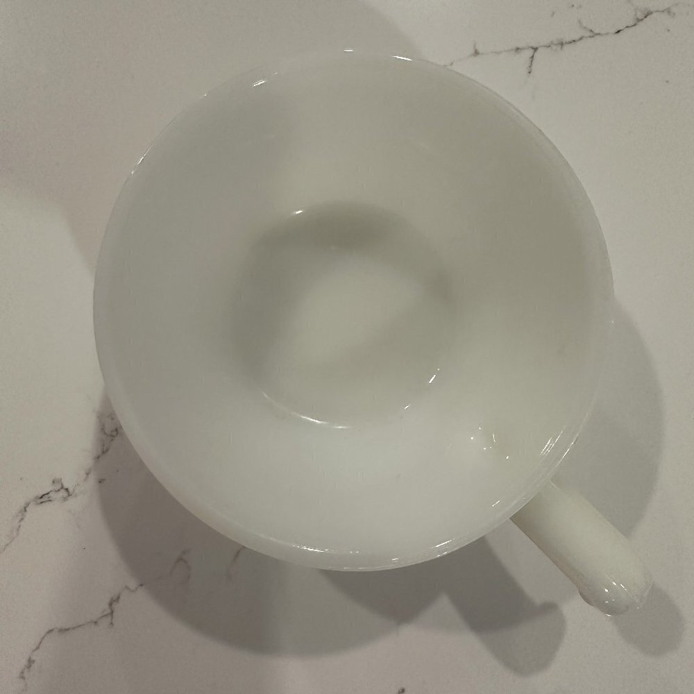 Fire King Milk Glass Bowl With  Handle